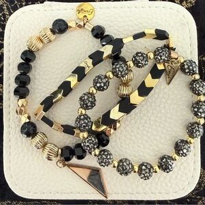 Eremish Black and Gold Bracelet Trio